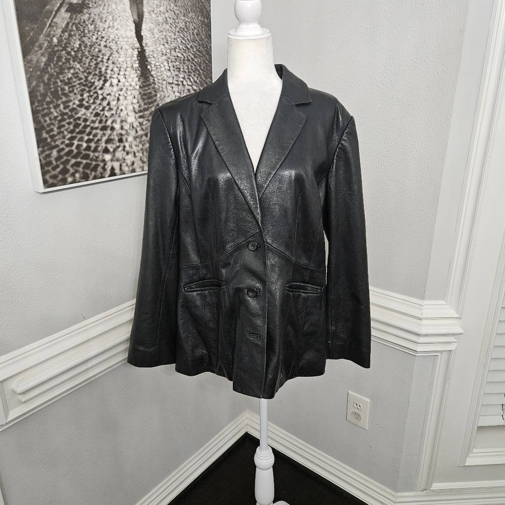 Preston & York Women's leather jacket size XL 100% genuine lawn skin EUC